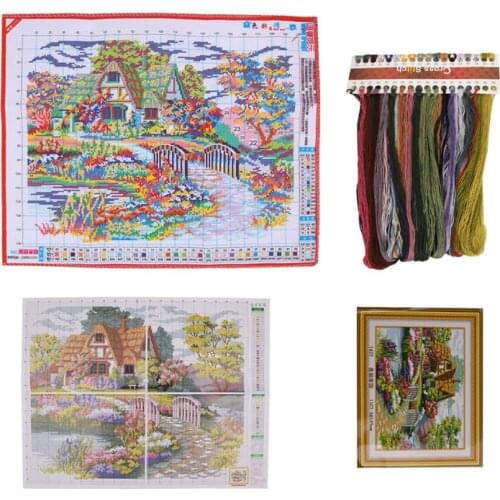 Chinese DIY Pretty House Counted Printed Cross Stitch Embroidery Needlework Kit