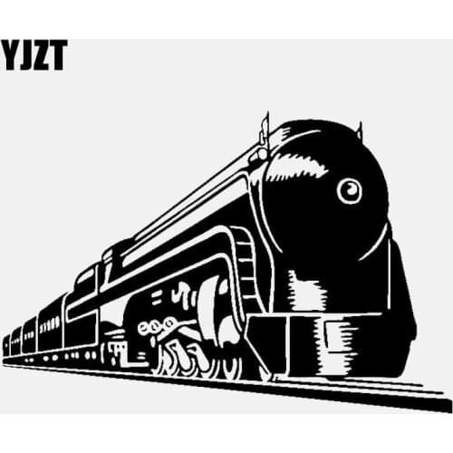 YJZT 19.5CM*13.3CM Car Sticker Vinyl Decal Wagon Train Transport Railroad Locomotive Rails Black/Silver C3-1776