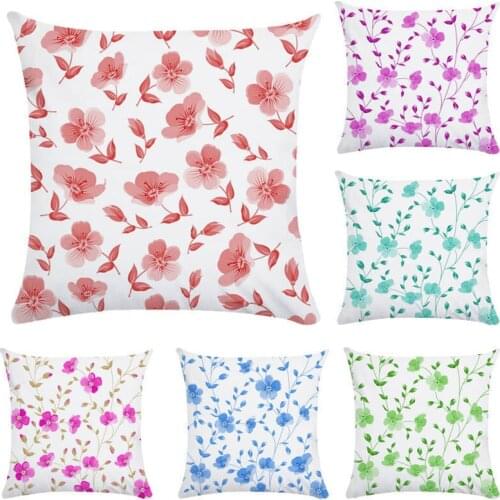 RUBYLOVE Bright Color Small Flower Bottom Design Throw Pillow Covers Couch Cushion Cover Home Decorative Pillows 45*45cm