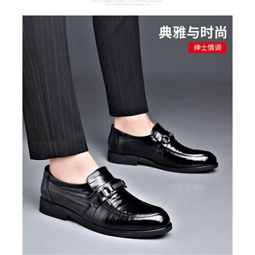 New Classic Spring and Autumn British Breathable Comfortable High Quality Casual Shoes Men fashion Leather Dress Wedding Shoes
