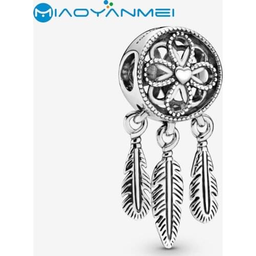 New 925 Sterling Silver Beads Silver Love Dream Catcher Charm Fit Original Pandora Bracelets Women DIY Jewelry