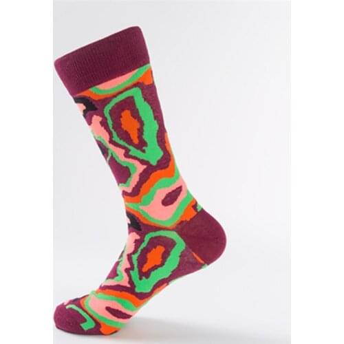 Spring New Fashion Socks Womens Middle Tube Street Skateboard Socks Yin Yang Pattern Cotton Breathable Soft Design for Adults