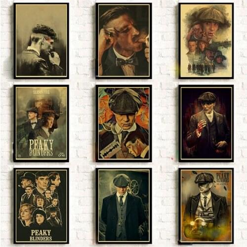 British high score crime drama Peaky Blinders poster hight quality retro painting home decor wall art room wall stickers