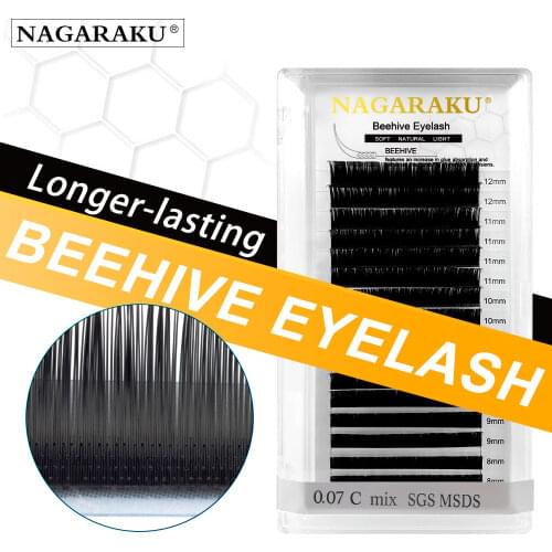 NAGARAKU Laser Beehive Eyelash Extension Longer Lasting Individual Eyelash Makeup Maquiagem High Quality Synthetic Mink lashes