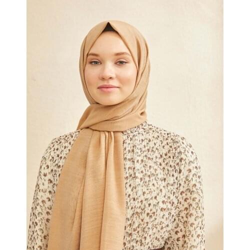 Salland Elena Gold Color Shawl Trend Fashion Stylish Womens Hijab Scarf Shawl Comfortable Use in All Seasons Wraps Easy to Shape Flexible Anti-Wrinkle Quality Silk Fabric Hijab Clothing Accessory Shawls ELEGO-00001