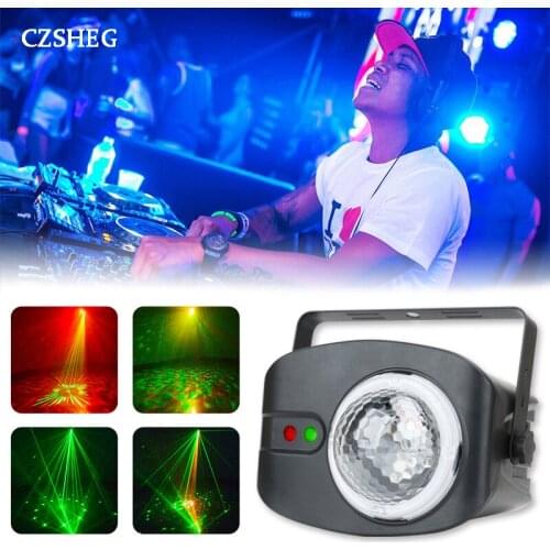 Stage light 48 pattern water ripple red and green laser ball light remote control party light projector DJ disco bar