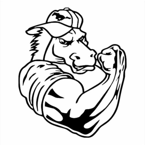 High Quality Horse in a cap Car Sticker Decor Removable Black/silver CL505