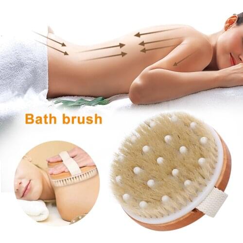 Bristle Body Brush Cellulite Shower Dry Skin Exfpliation Scrubber Skin Exfoliating Bath Brush