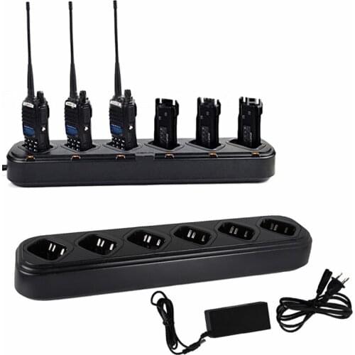 Six/6-Way Universal Rapid Multi Charger Fash Charging For Pofung BAOFENG UV-82 UV-82C UV-82L X EU Us Plug