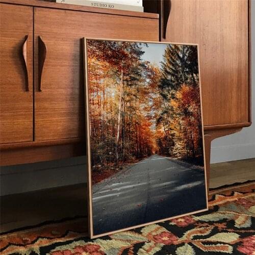 Vertical Board Beautiful Forest Scenery Modern Photo Painting Highway Winding Lines Wall Stickers HD Printing Art Decoration