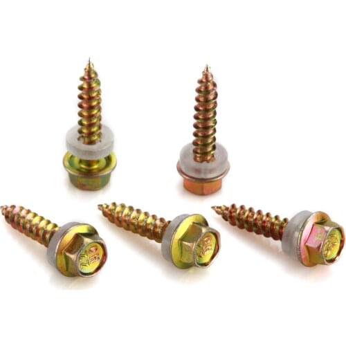 20PCS M5x19mm M5x25mm M5x30mm M5x35mm M5x45mm Hexagon Sems Screws Hex Head Self Tapping Screw With Washer Zinc Plated