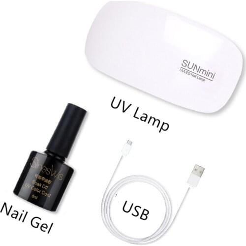 1Pc 8ml UV Gel Nail Polish Lacquer Soak Off Long Lasting+1Pc UV Nail Lamp LED Nail Dryer for All Gels Perfect Thumb Solution