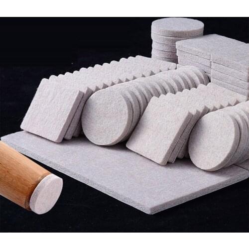 10-90 Pieces /Lot Beige Felt Floor Protectors Chair Leg Pads Self Adhesive Anti-Slip Mats Furniture Foot Pads Table Legs Cover