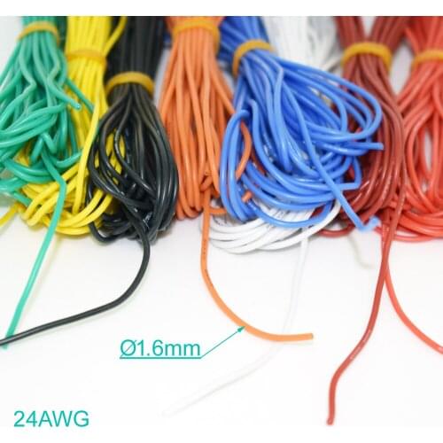 10M/33ft 24AWG Flexible Soft Silicone Wire Tin Copper RC Electronic Cable 8 Colors
