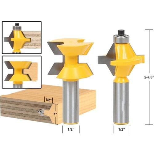 2pcs/lot Matched Tongue and Groove Router Bit Set- Edge Banding 1/2 shank