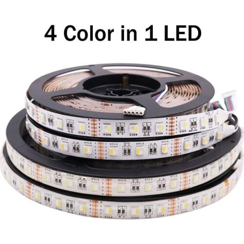 5M DC12V 24V RGBW RGBWW 4 in 1 LED Chip 30Led 60Leds 300LED Waterproof LED Strip Light Flexible LED Ribbon Tape Rope Light Decor