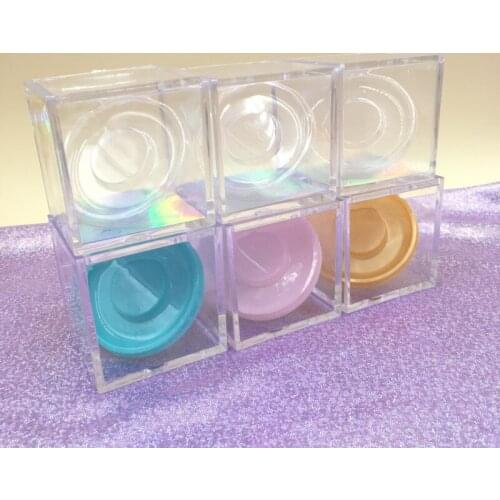 Acrylic Box for Lashes 12pcs per lot 6x6x6cm for 27MM 25MM Mink Eyelashes Fluffy Lashes