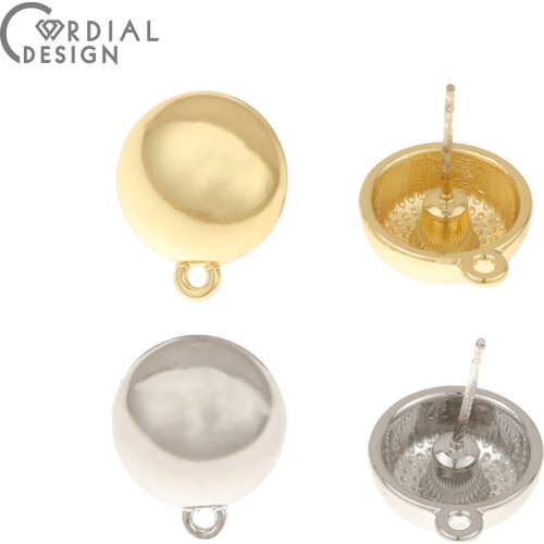 Cordial Design 100Pcs 12*15MM Jewelry Accessories/Round Shape/Hand Made/Earrings Stud/Jewelry Finding & Components/DIY Making