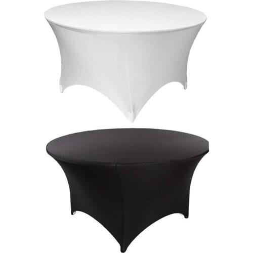 Banquet Round Stretch Tablecloth 60 Inch Spandex Tablecloth Elastic Table Cover for Wedding Party Fitted Table Cloth No Wrinkle