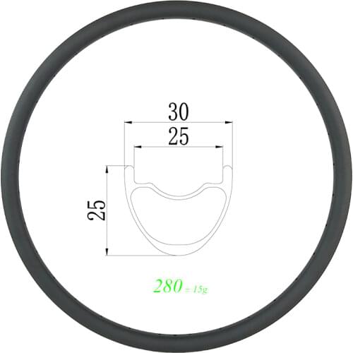 350g 27.5er MTB XC hookless carbon rim UD 3K 12K 24 28 32 Holes 30mm width 25mm depth 650B beadless mountain bicycle carbone rim