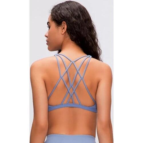 Sexy Cross Straps Gym Sports Bra Women Wireless Yoga Fitness Top Padded Push Up Yoga Bra Crop Top Activewear XS-XL