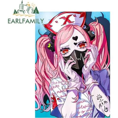EARLFAMILY 13cm x 9.4cm for Menhera Yume Anime Scratch-Proof Car Sticker Personality Motorcycle Bumper Decal Car Door Protector