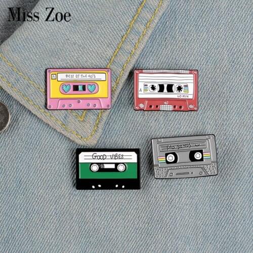 90s Music Tape Enamel Pin Vintage Nostalgic Best Song Brooches for Bag Clothes Lapel Pin Old-school Badge Jewelry Gift Friends