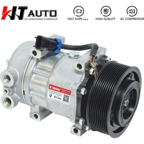 F696003141 F69-6003-141 U4384 Sanden 4384 Sanden 7H15 7S15 709 SD709 SD7H15 auto ac compressor for Peterbilt/Kenworth truck 10pk
