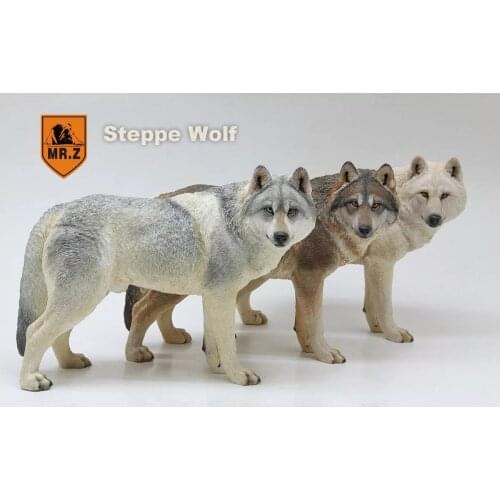 Mr.Z 1/6 Steppe Wolf Figure Resin Simulation Wolf Action Figure Decoration Model Desktop Ornaments Decoration Dolls Kids Gifts