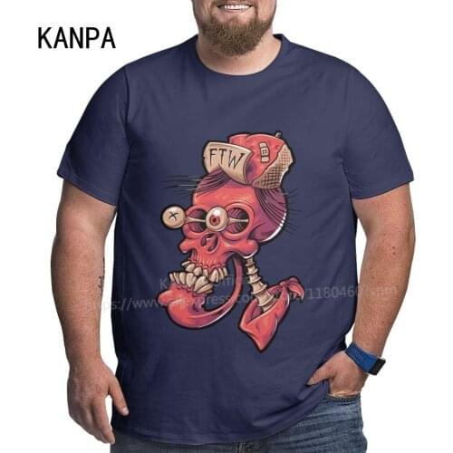 Oversized T Shirt 6XL Men Plus Size T Shirts Skull 2021 Good Quality Cotton Blue T-Shirt Tee Workout Shirt for Men Clothes Tops