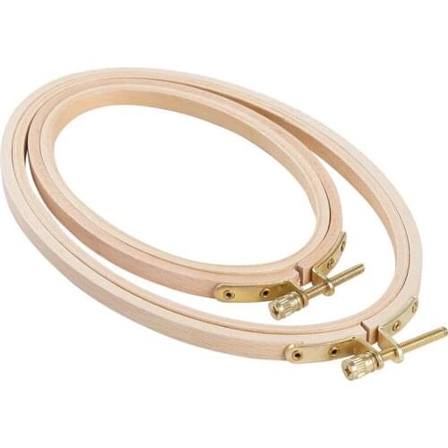 Hot XD-2 Pieces Oval Embroidery Hoops Include 1 Piece 8.3 X 5.4 Inch and 1 Piece 6.3 X 4.1 Inch Cross Stitch Hoops Ring for Art