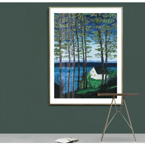 Snow Mountain Flower Oil Painting Nordic Modular poster Canvas Painting Wall Art Print Landscape Abstrac Style Living room decor