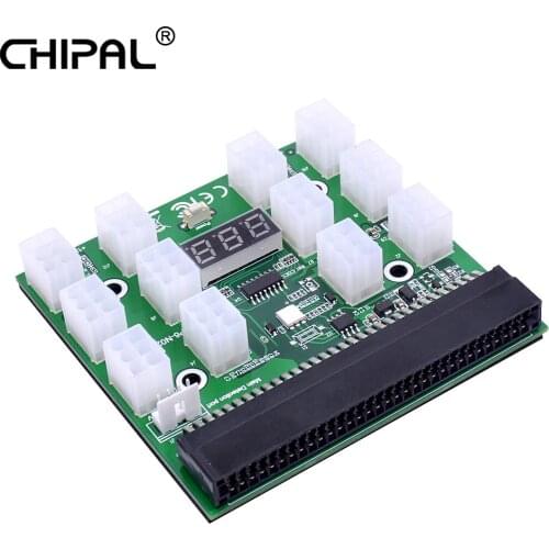 CHIPAL For HP 1200W 750W Breakout Board 6Pin Connector PSU GPU Power Module 12 Ports + Power Interface for Graphics Card