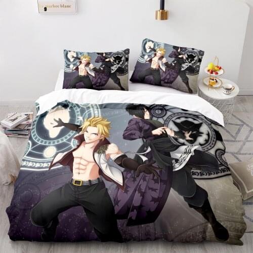 Fairy Tail Bedding Set Single Twin Full Queen King Size Fairy Tail Bed Set Childrens Kid Bedroom Duvetcover Sets 3D Print 011