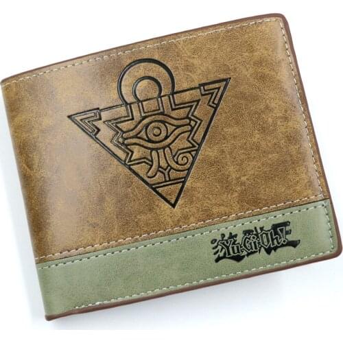 Anime Duel Monsters Short PU Leather Wallet Multi-layer Card Holder Purse with Coin Pocket