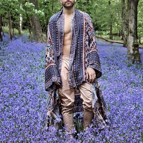 Top Selling Product In 2021 Summer New European American Mens Clothing Loose Mid-length Printed Cardigan Tide Jacket