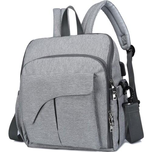 Fashion Diaper Bag USB-Charge Backpack Quilted Mum Maternity Nursing Bag Travel Backpack Stroller Baby Bag Nappy Baby Care