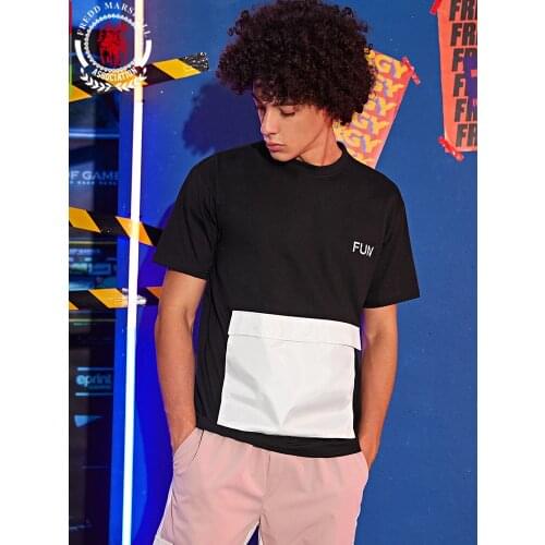 FREDD MARSHALL 2020 Summer New Fashion T-Shirt Men 100% Cotton Short Sleeve Patchwork Print T Shirt Male Streetwear Tee Tops 373