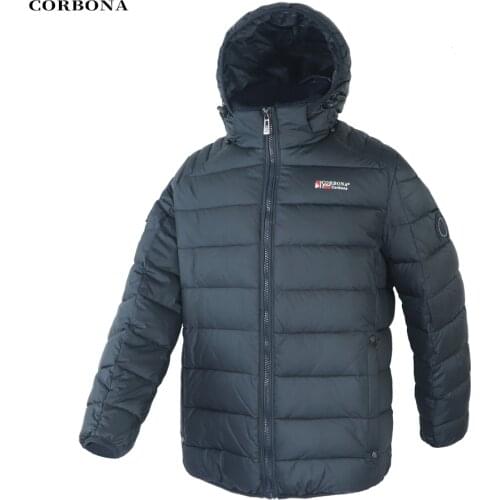 CORBONA 2021 New Arrival Mens Winter Coat Oversize Windproof Male Long Jacket Bussiness Casual High Quality Cotton Hooded Parka