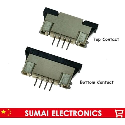 Sample, 4Pin FPC FFC connector socket,4 pin 1.0mm flex cable socket for LCD screen interface.ROHS,4P