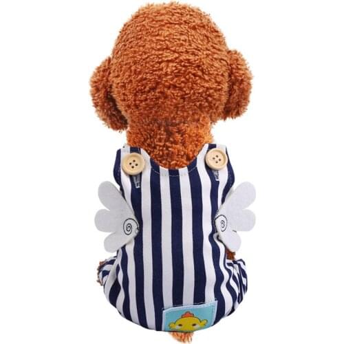 Autumn Cute Dog Cat Clothes Pants Small Medium Large Dogs Jumpsuits Rompers Warm Striped Wings Four-Leg Clothes for Puppy