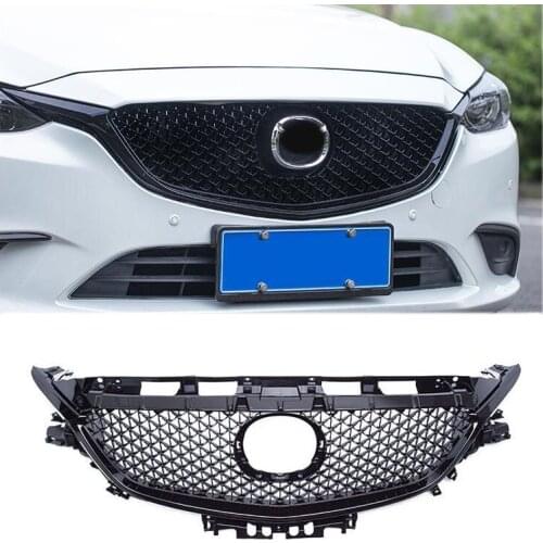 For Mazda Atenza 6 2017 2018 Black Front Grille Mesh Hood Bumper Grill Protector Black Auto Car Automobile Parts Accessories