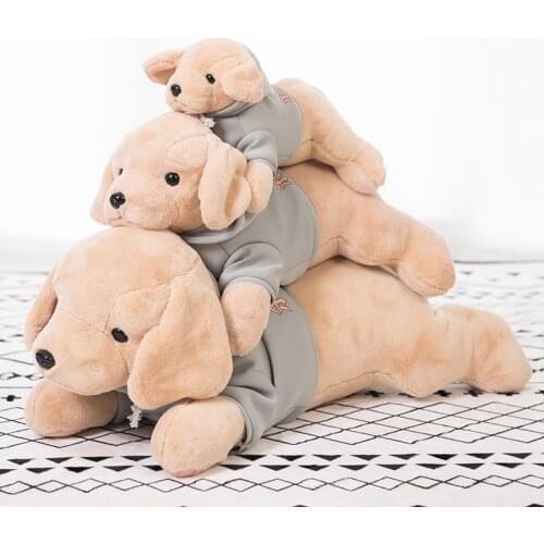 40cm-80cm High Quality Dressed Dogs Plush Toy Soft Stuffed Cartoon Animal Golden Retriever Sleeping Pillow Chair Cushion Gifts