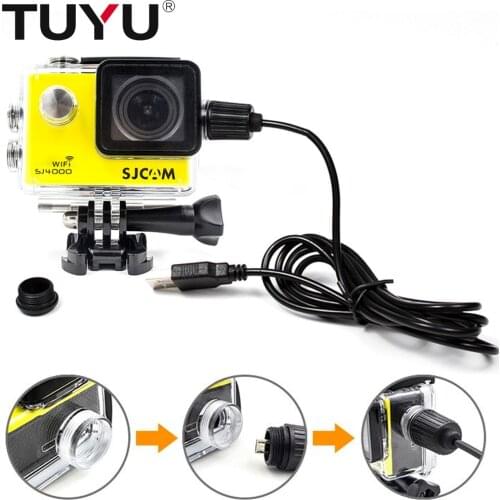 TUYU Underwater Housing Waterproof Case for SJCAM SJ4000/SJ7000 C4 C30 W8 W9 H9 Accessories Action Camera with Charging Cable