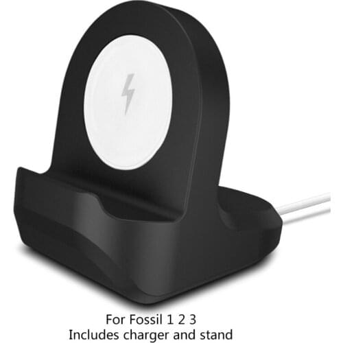 Portable Wireless Charging Base Stand Dock Smart Watch Charger Cable for Fossil- Q Gen 1 2 3 Founder/Wander/Marshal