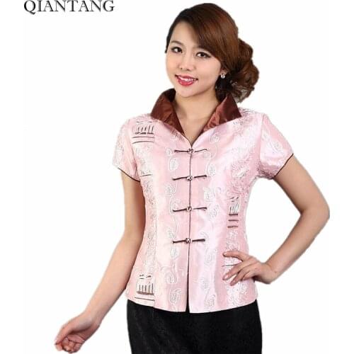 QIANTANG Pink Blouses
