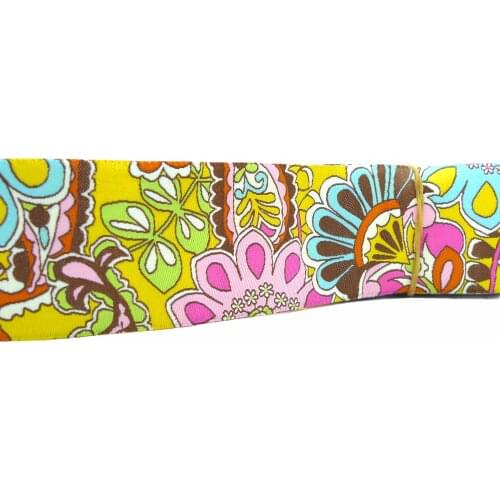 1-1/2'' 38mm Wide Spring Flowers Multi Tone Woven Jacquard Ribbon Wholesale