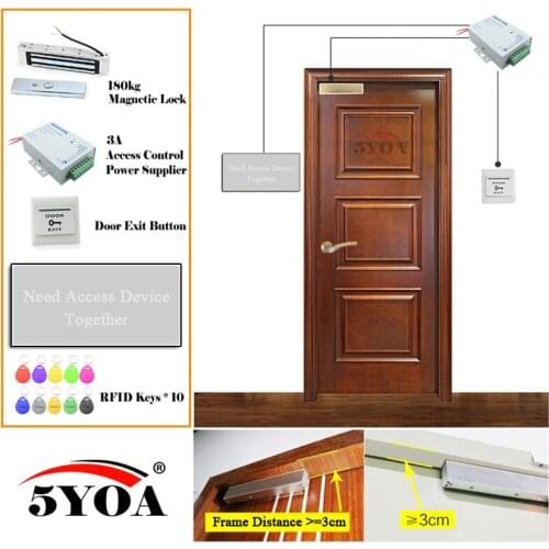 Access Control System RFID Fingerprint Smart Door Lock Safe Kit Electronic Gate Opener Home Garage Digital Set Eletric Magnetic