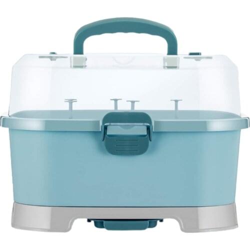 Baby Bottle Drying Rack Storage,Large Nursing Bottle Storage boxOrganizer with Cover,Portable Kitchen Cabinet Organizer