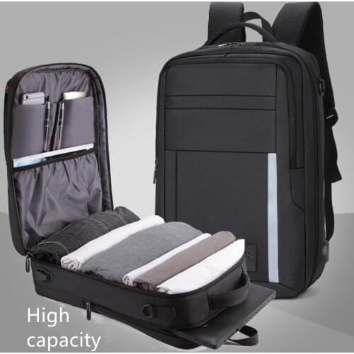 Waterproof business backpack trips travel large capacity computer bag USB charging port laptop tablet handbag student schoolbag